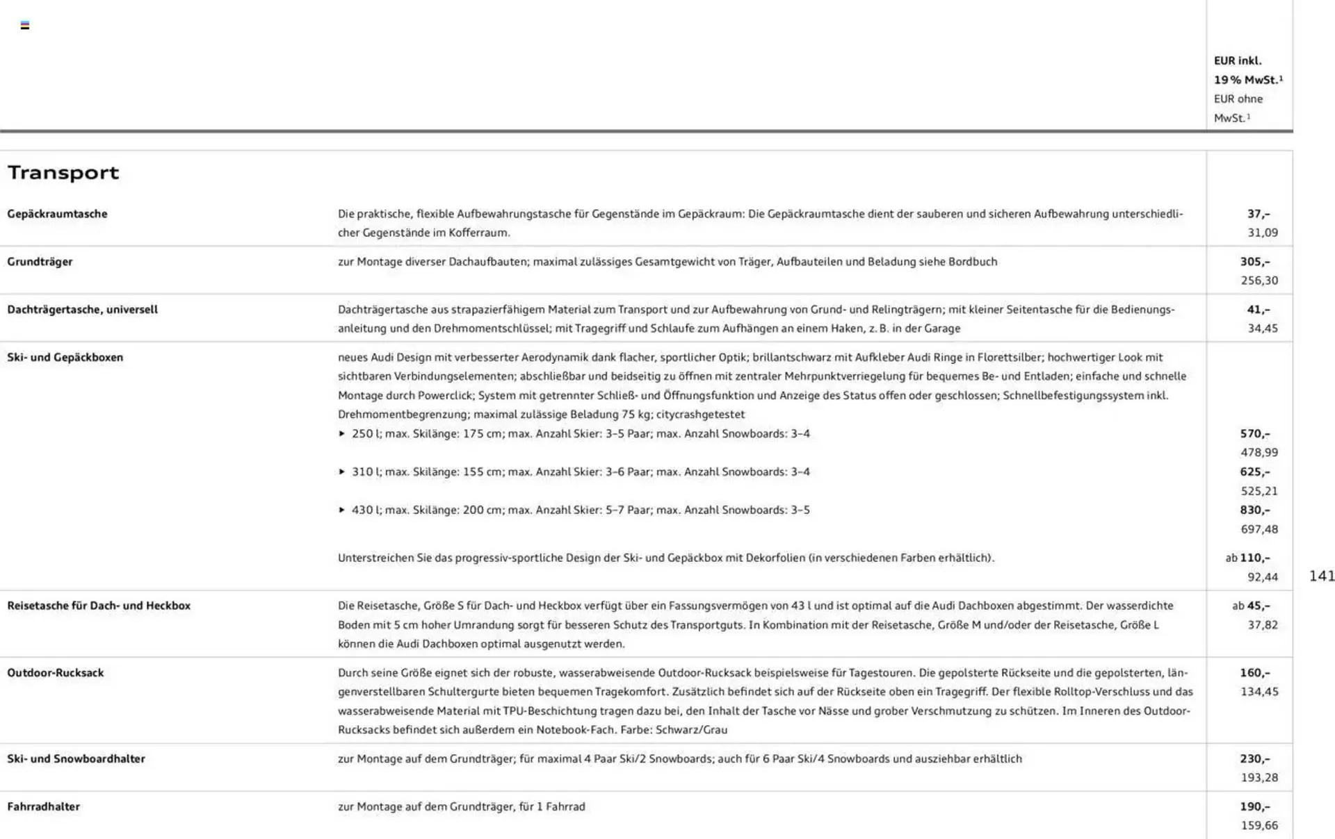 Audi Prospekt von 29. Januar bis 9. Januar 2026 - Prospekt seite 140