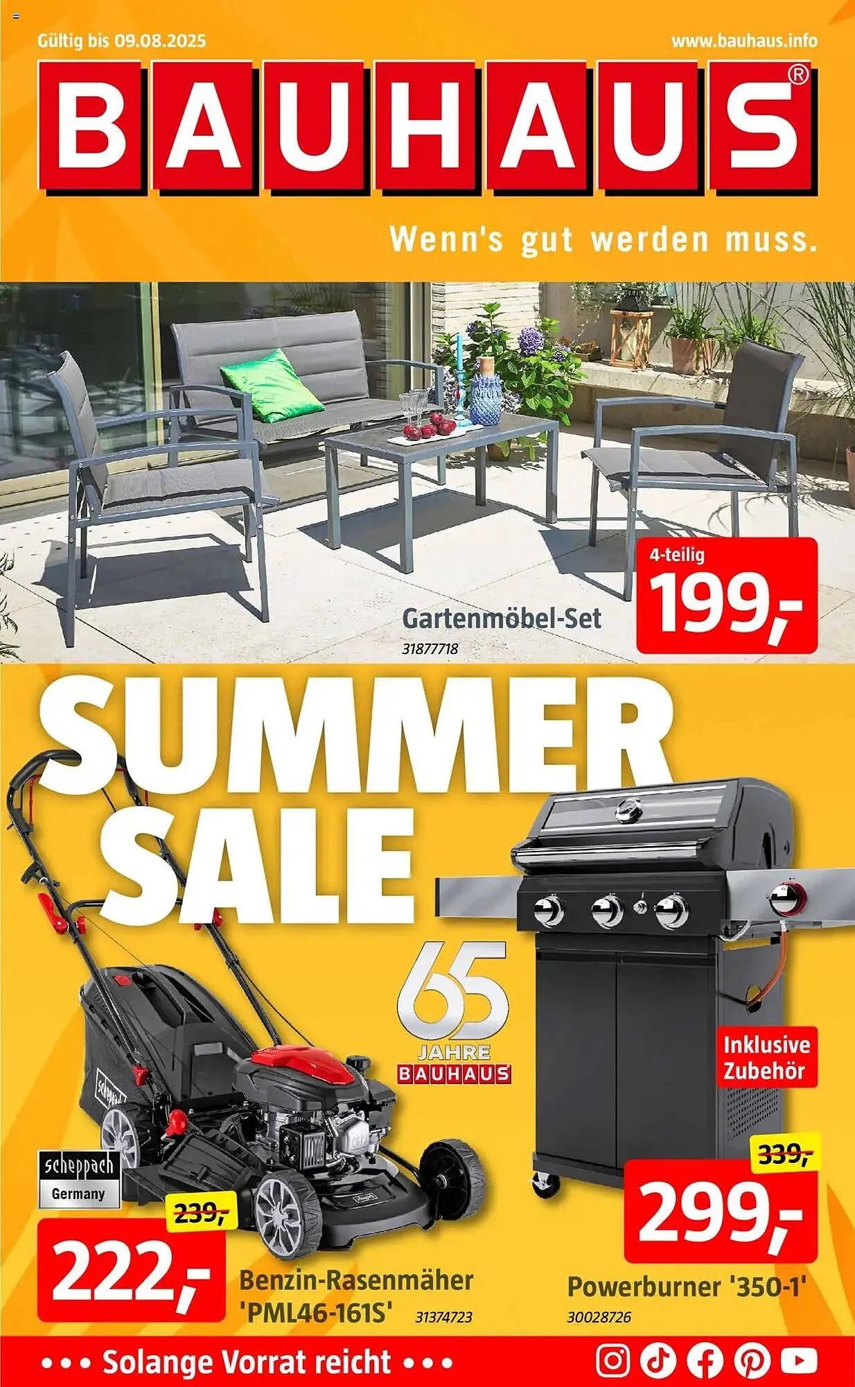 Bauhaus Prospekt von 20. Juli bis 9. August 2025 - Prospekt seite 1