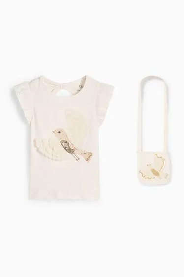 Bird - set - short sleeve T-shirt and bag - 2 piece