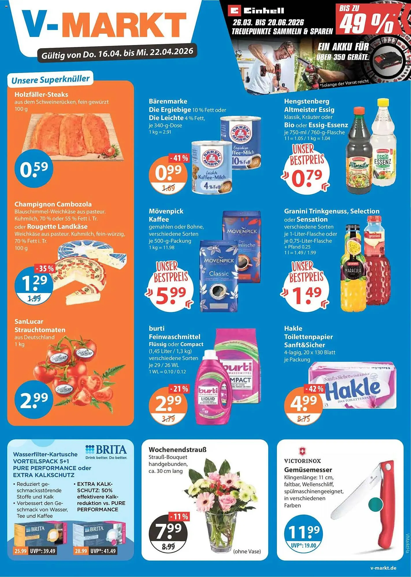 V Markt Prospekt von 16. April bis 22. April 2026 - Prospekt seite 1