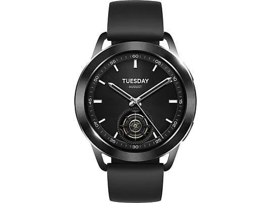 XIAOMI Watch S3 Smartwatch Edelstahl Fluorkautschuk, 22 mm, Black