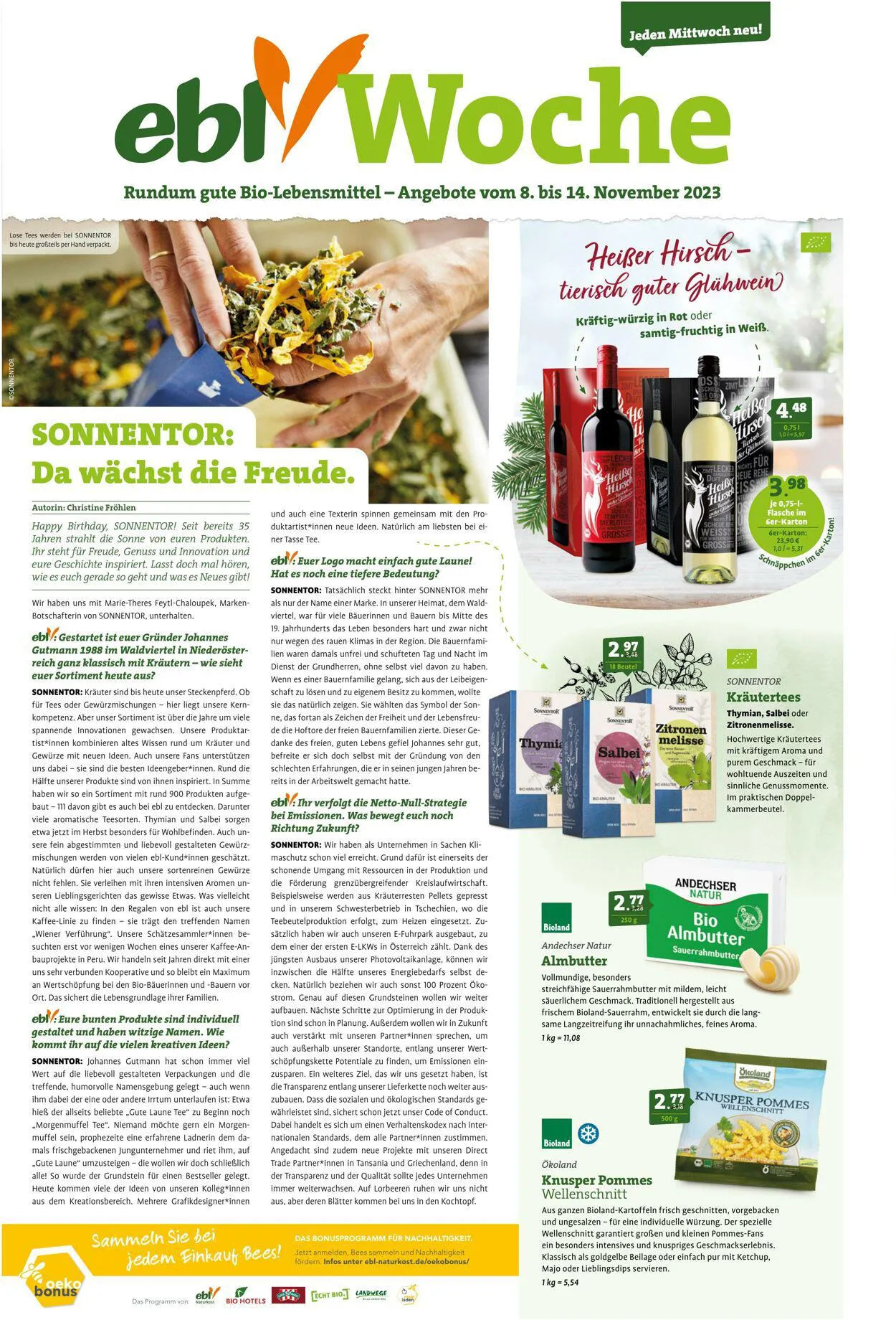 ebl Naturkos von 8. November bis 14. November 2024 - Prospekt seite 1
