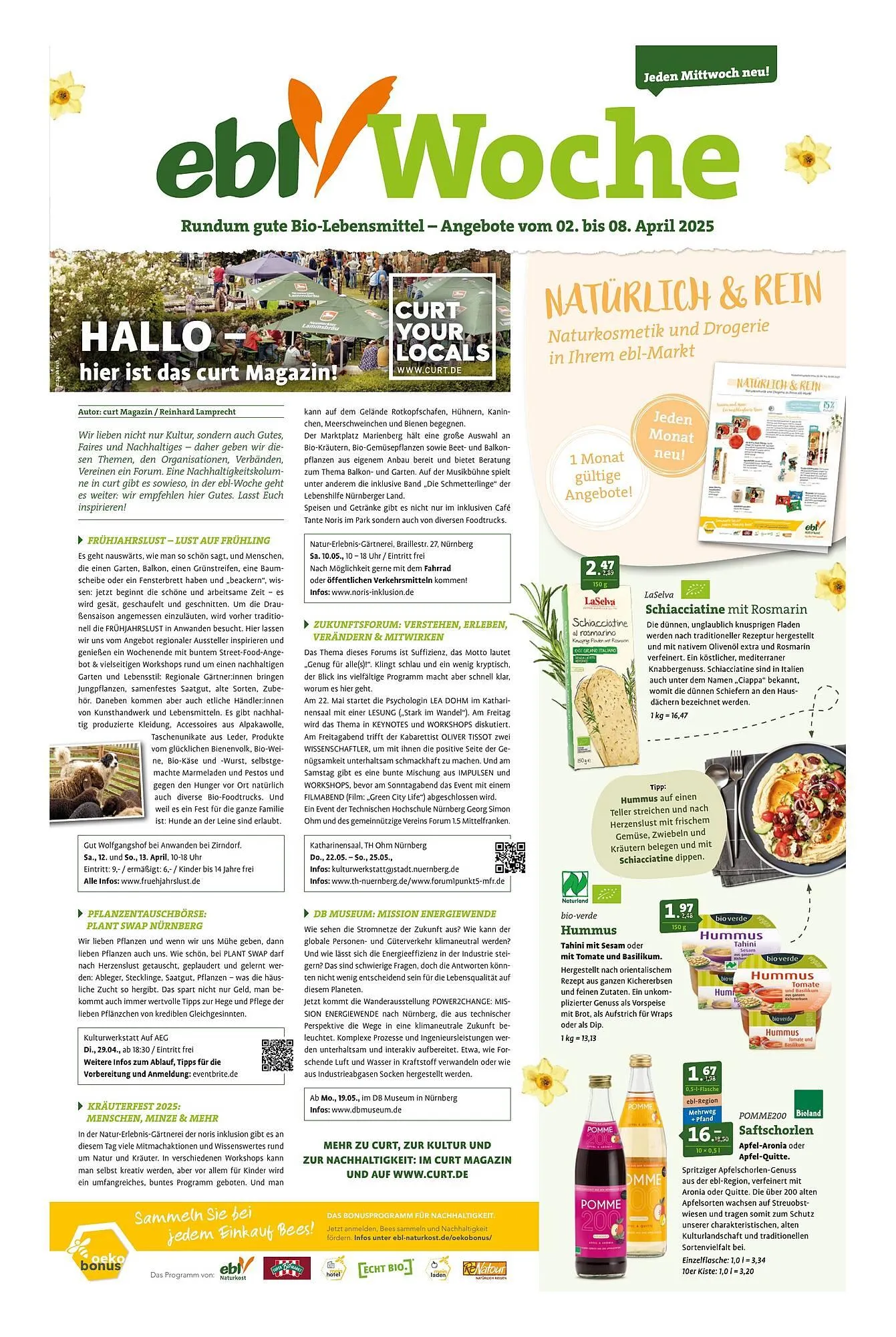 Ebl Naturkost Prospekt von 2. April bis 8. April 2025 - Prospekt seite 1