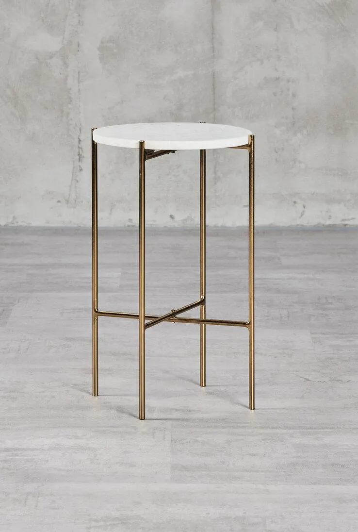 Blumenständer ODIANE 29,5 x 50 cm weiß gold