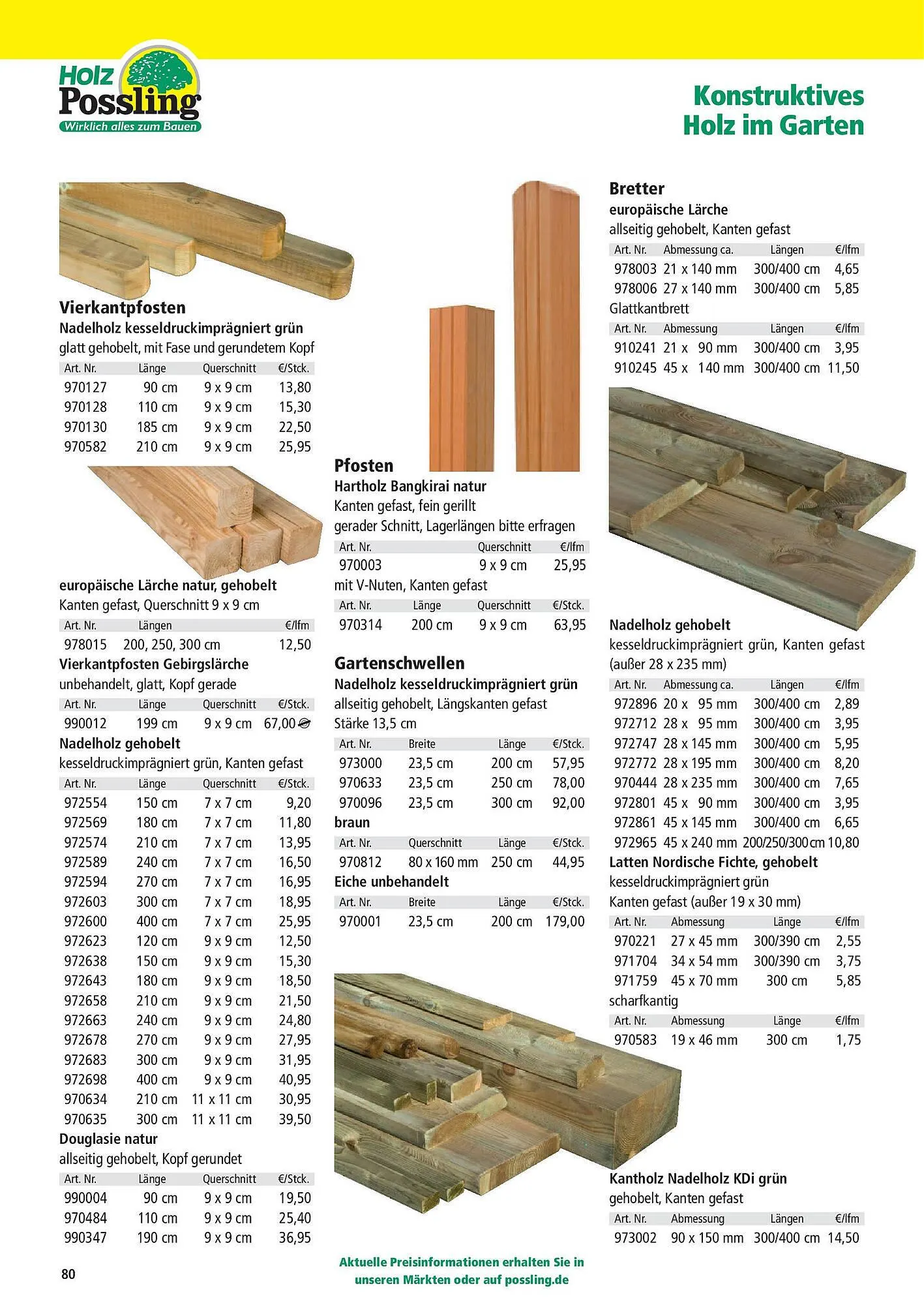 Holz Possling Prospekt von 31. März bis 30. Juni 2025 - Prospekt seite 80