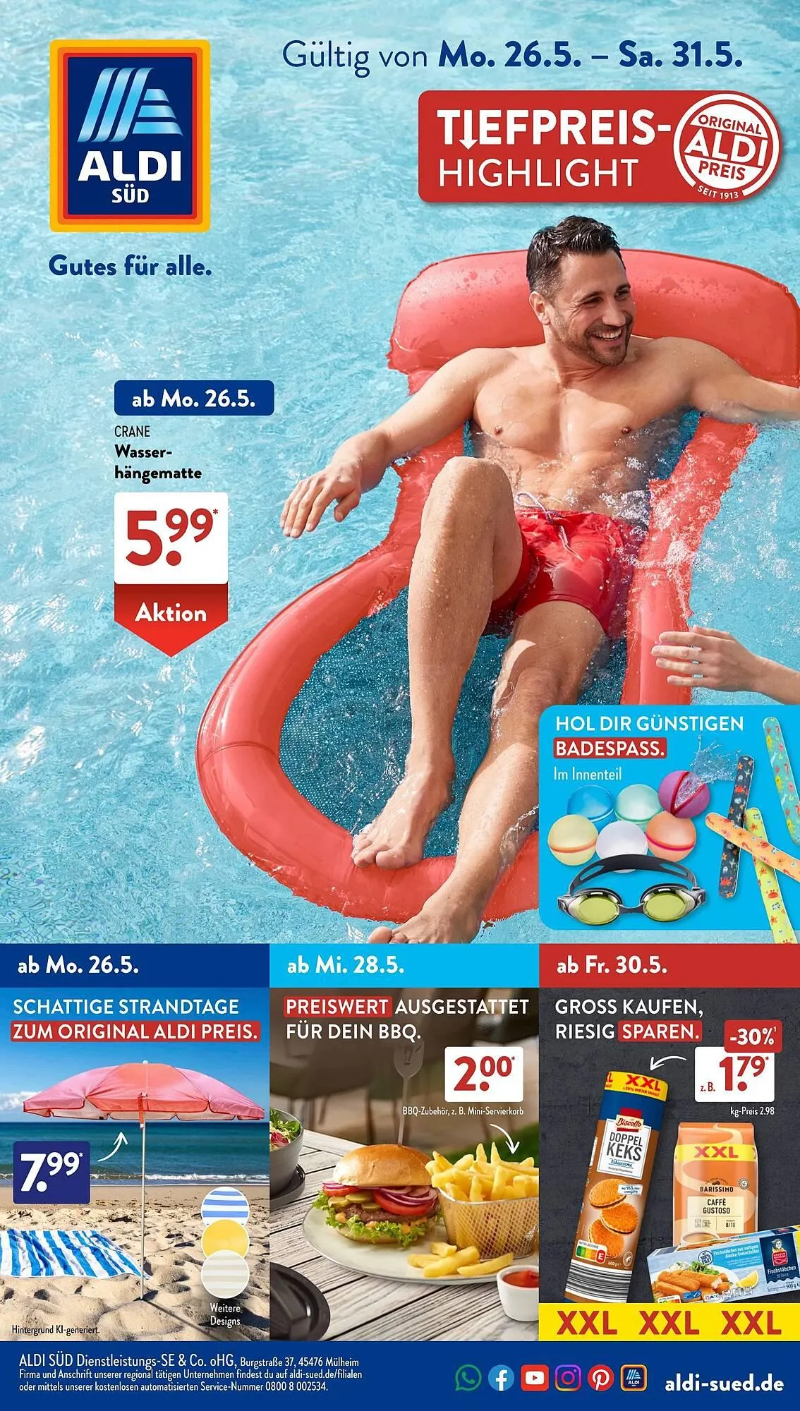 Aldi Süd Prospekt von 26. Mai bis 31. Mai 2025 - Prospekt seite 1