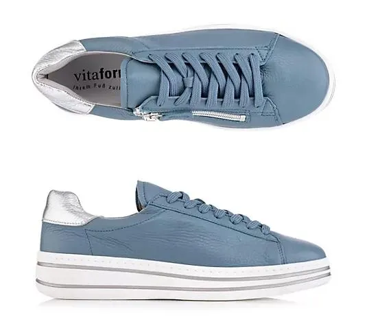 VITAFORM Damen- Sneaker Hirschleder Reißverschluss innen