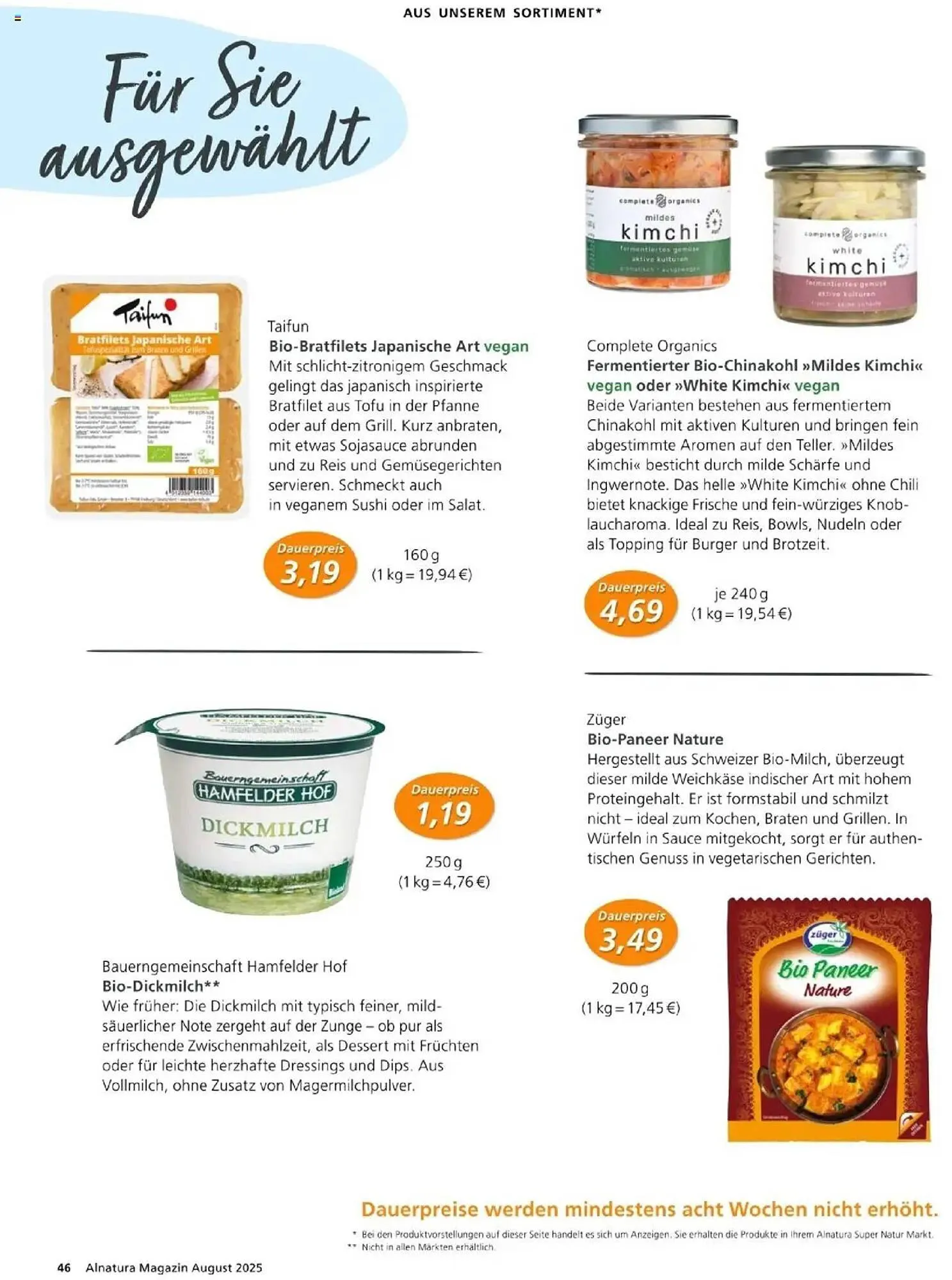 Alnatura Prospekt von 1. August bis 31. August 2025 - Prospekt seite 46