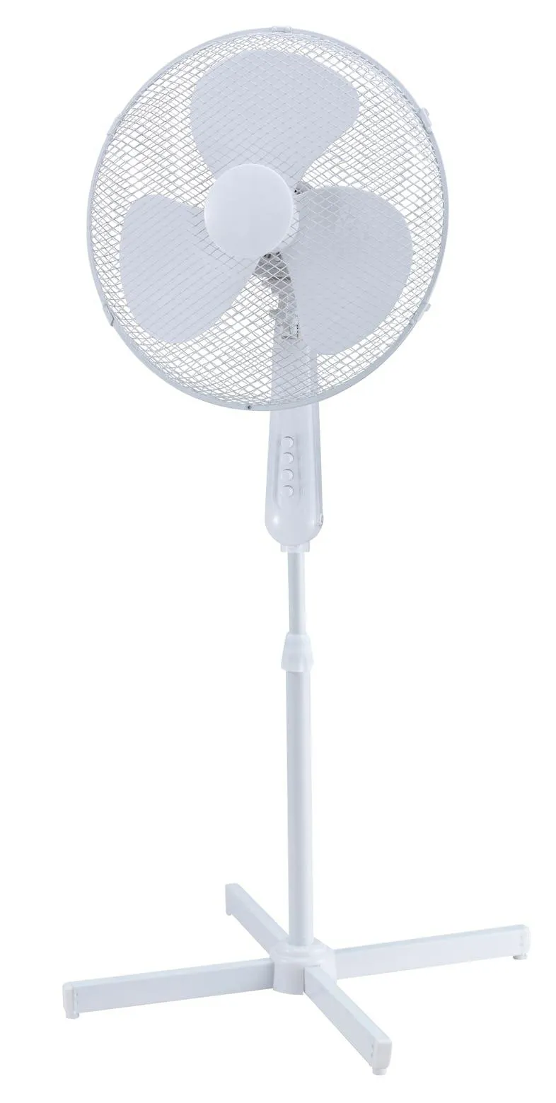 aro Standventilator SF3619C, Metall / Kunststoff, 62 x 62 x 120 cm, Ø 36 cm, 50 W, 3 Geschwindigkeiten, Oszillationsfunktion, weiß