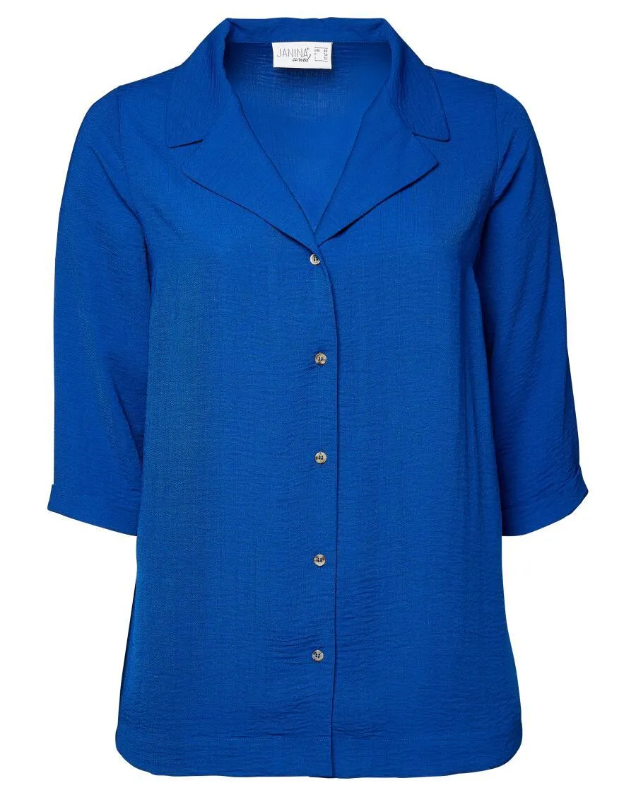 Bluse mit Kragen Janina Plus, 3/4-Arm