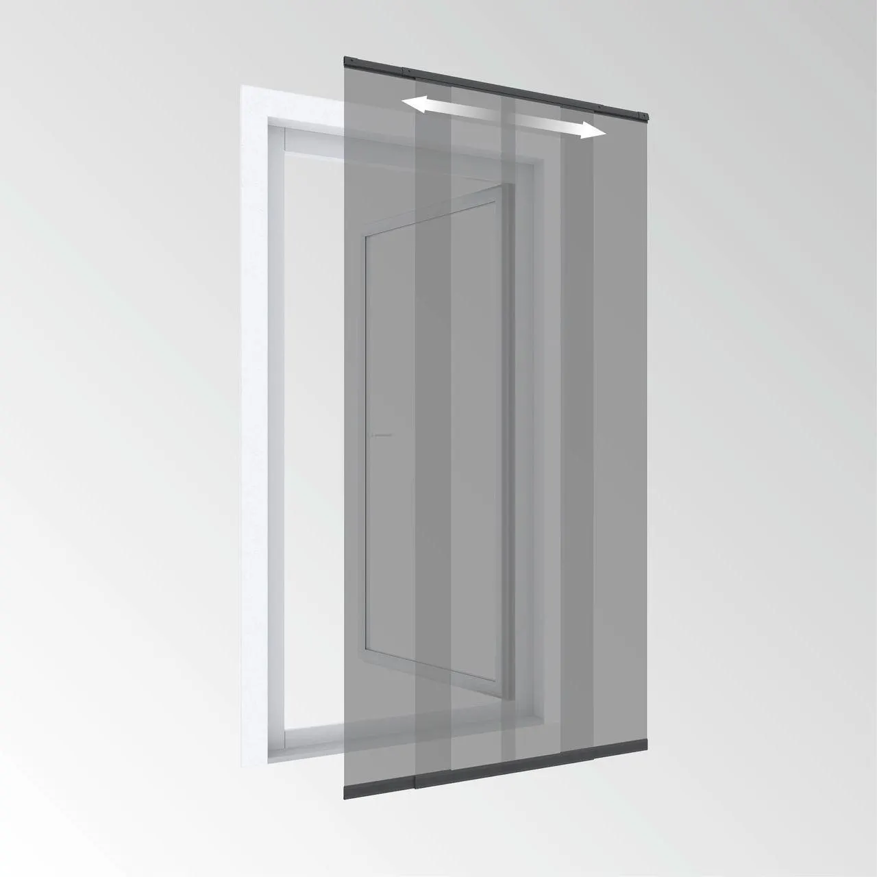 Türvorhang Teleskop 120cm anthrazit