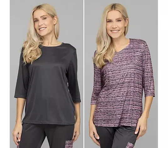 Wählen Sie Ihre Variante: JERYMOOD HOMEWEAR 2 Shirts Mikrofaser 1x uni 1x bedruckt