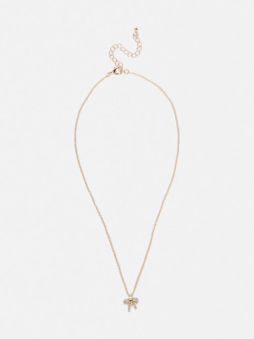 Halskette mit strassbesetzter Schleife