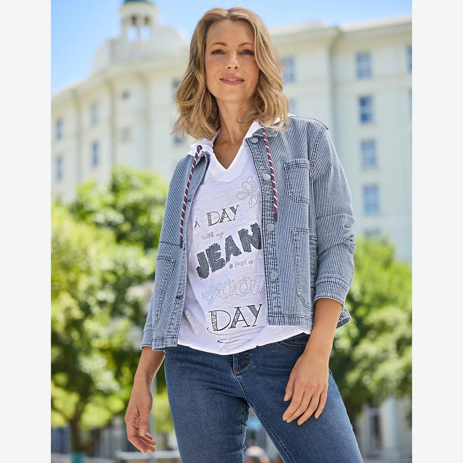 Damen-Jeansjacke mit Baumwolle