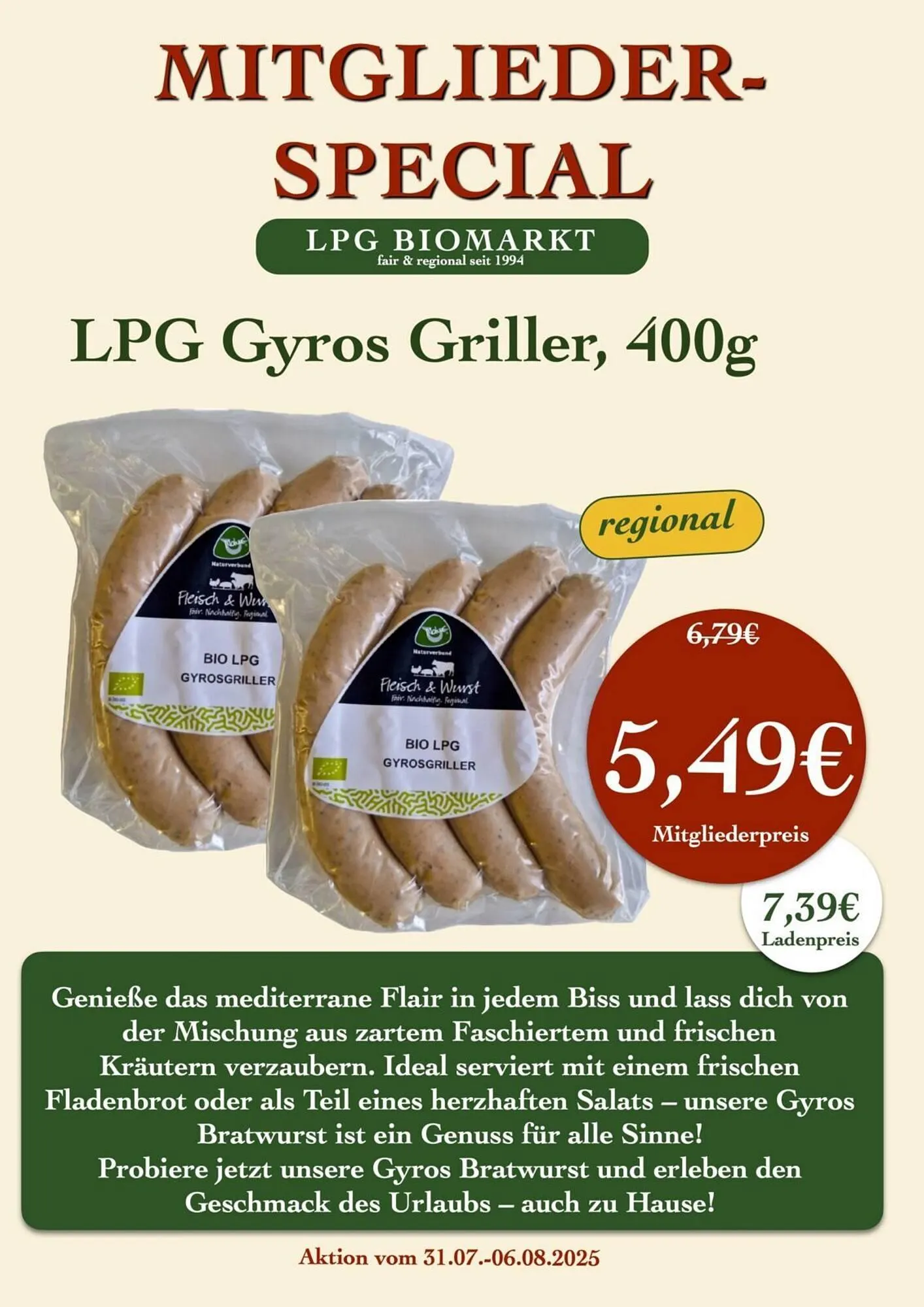 LPG Biomarkt Prospekt von 31. Juli bis 6. August 2025 - Prospekt seite 8