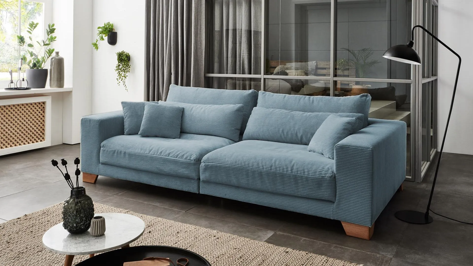 Big Sofa Play inkl. Kissen in Trendstoff Cord