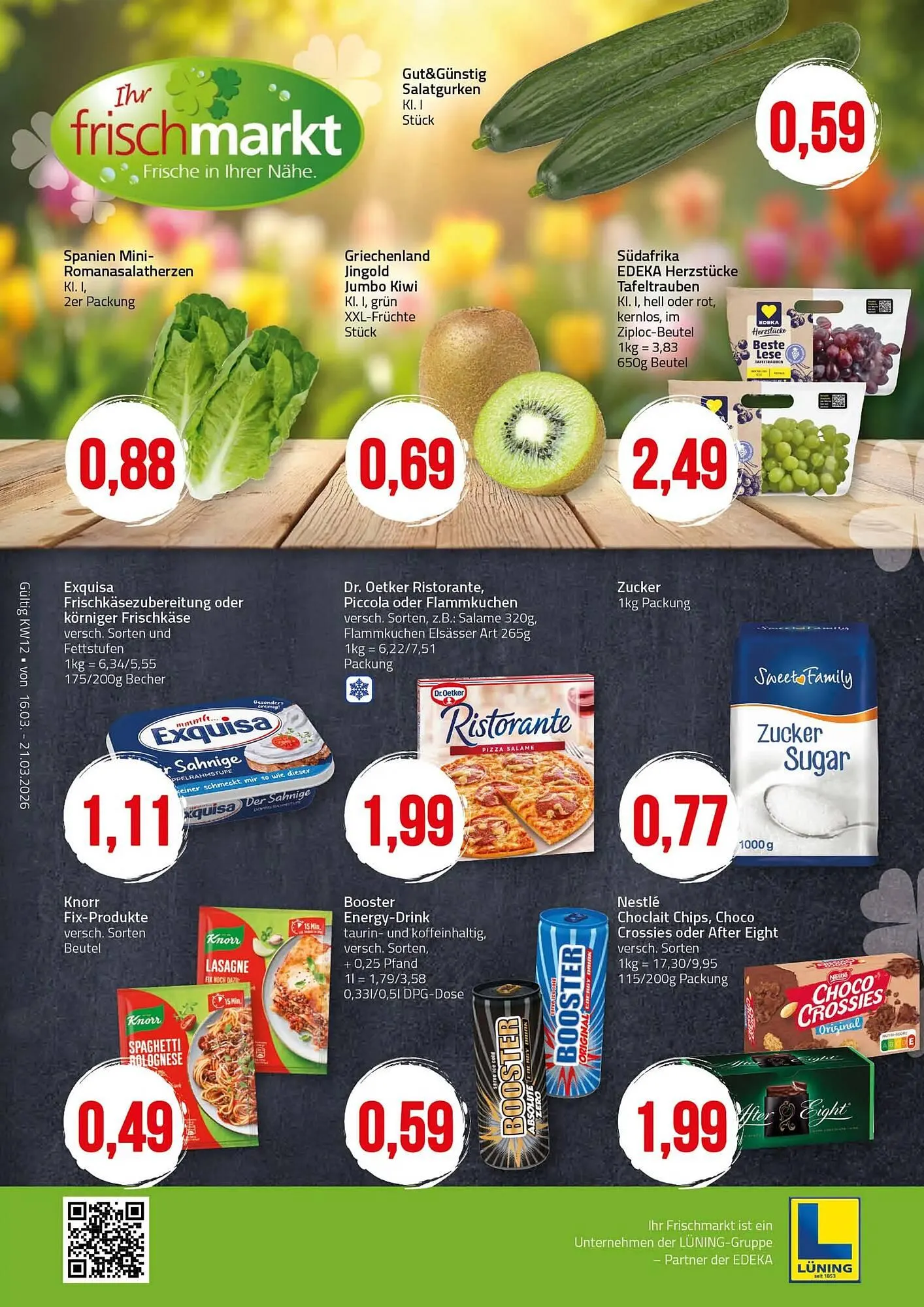 Ihr Frischmarkt Prospekt von 16. März bis 21. März 2026 - Prospekt seite 1