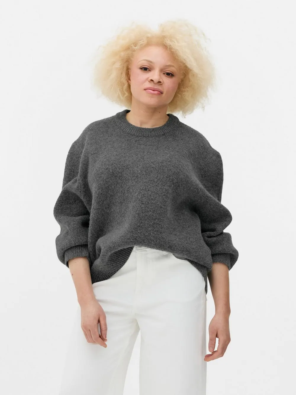 Essential-Pullover mit Rundhals im Oversized-Look
