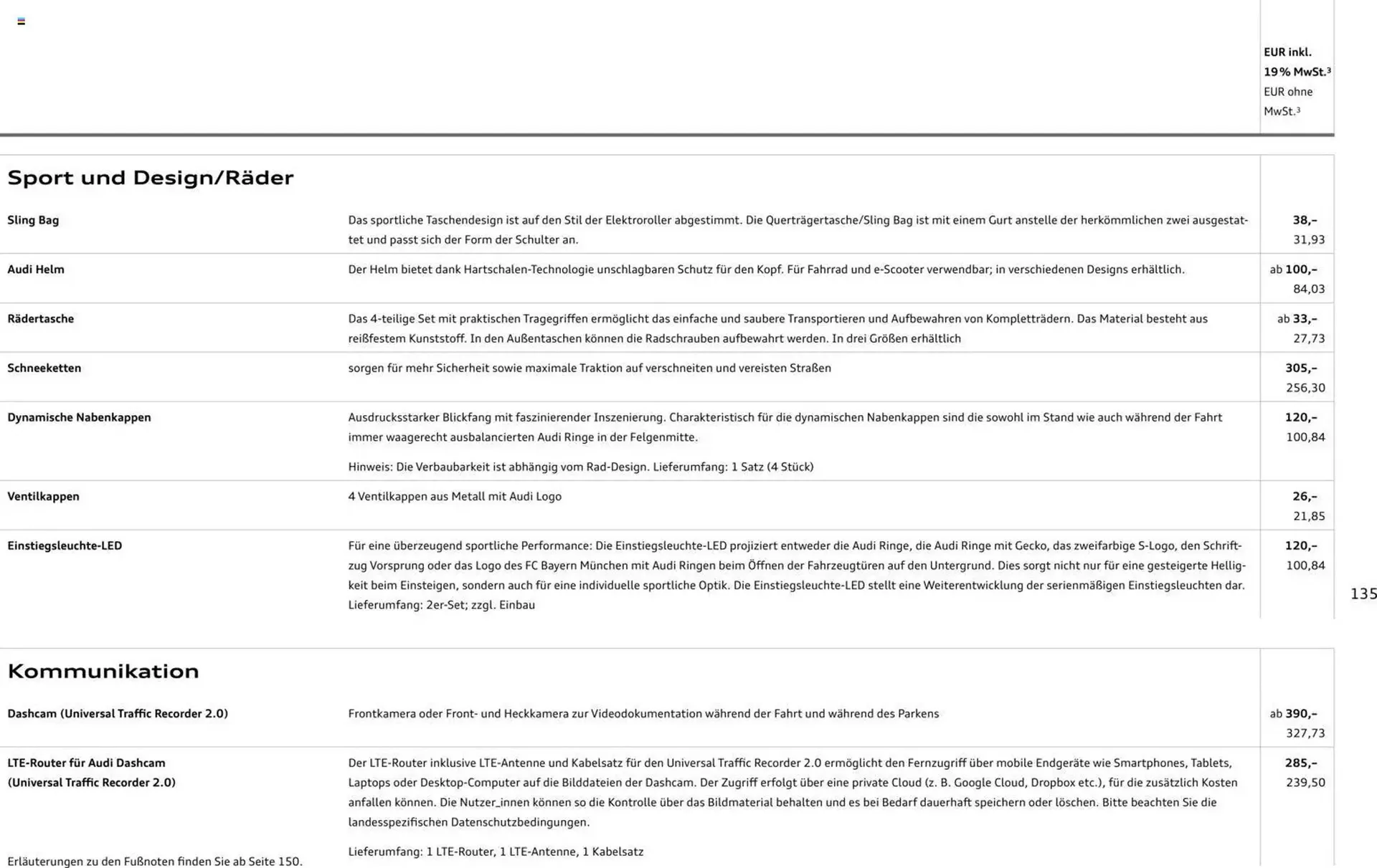 Audi Prospekt von 28. Oktober bis 28. Oktober 2026 - Prospekt seite 135