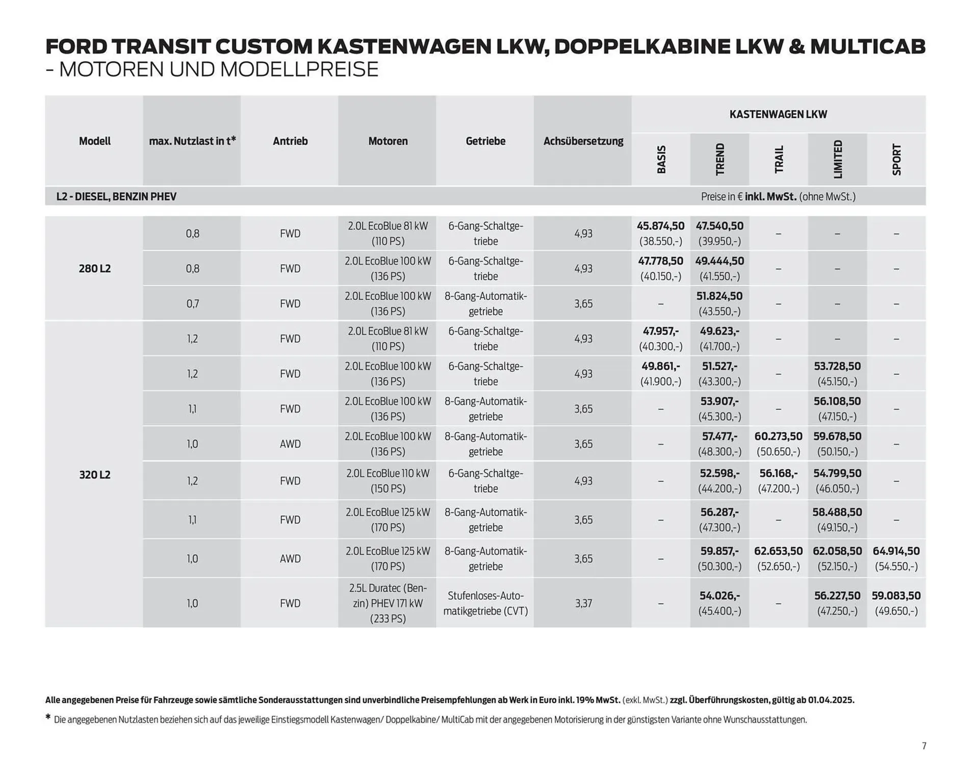 Ford Prospekt von 25. März bis 8. April 2026 - Prospekt seite 7
