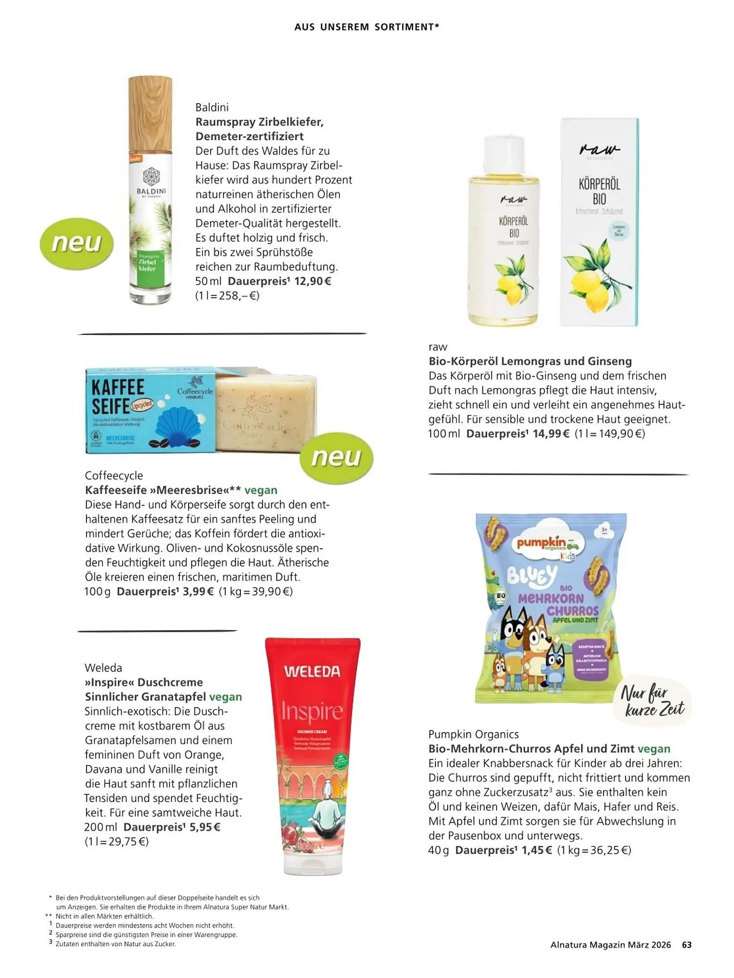Alnatura Magazin von 4. März bis 1. April 2026 - Prospekt seite 63
