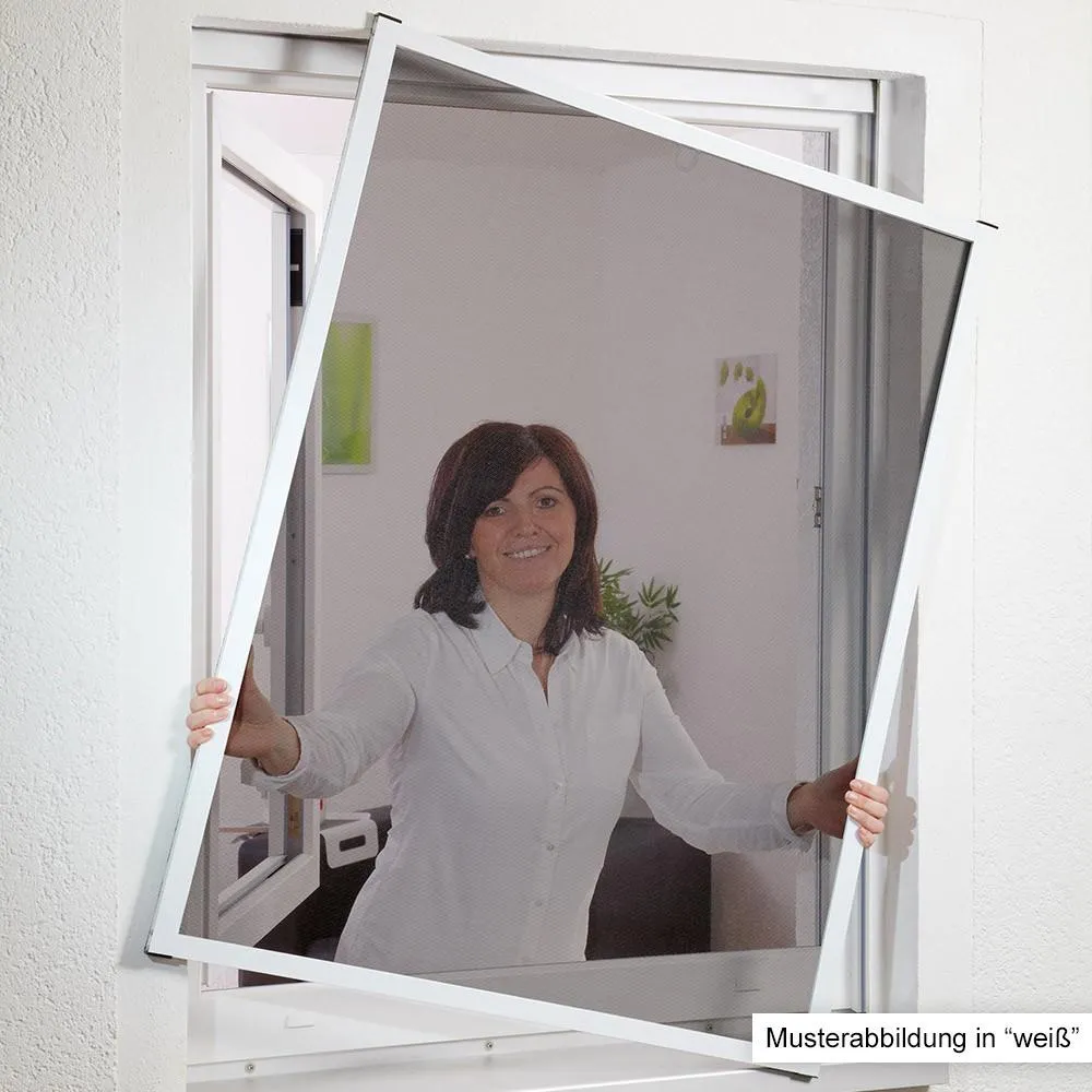 Alu Fensterbausatz Slim 100x120cm anthrazit Pollenschutz