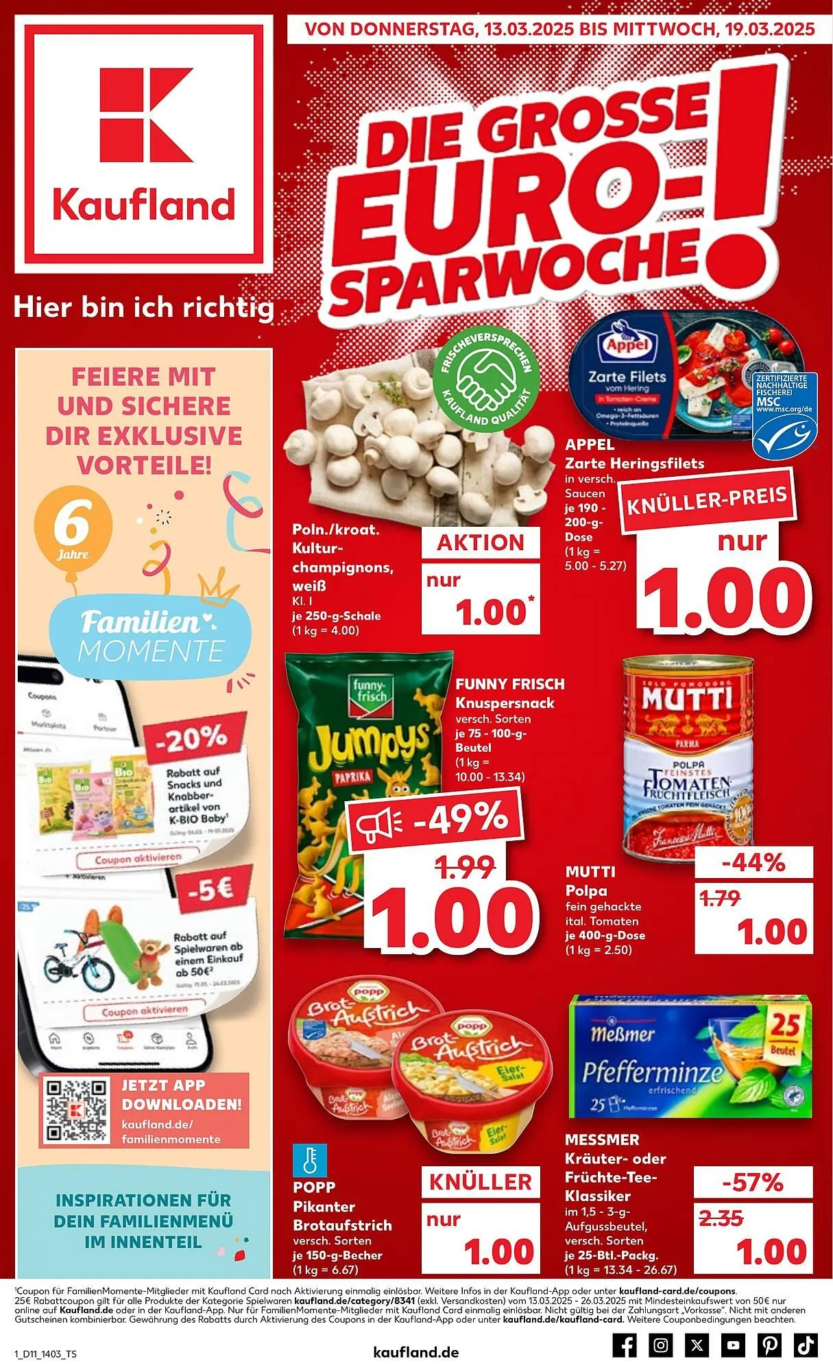 Kaufland Prospekt von 13. März bis 19. März 2025 - Prospekt seite 1
