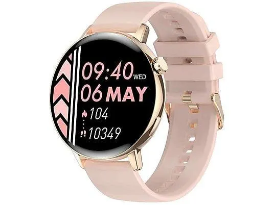 XUIGORT Elektronische Uhr Full Touch Screen Smartwatch Silikon, rosa