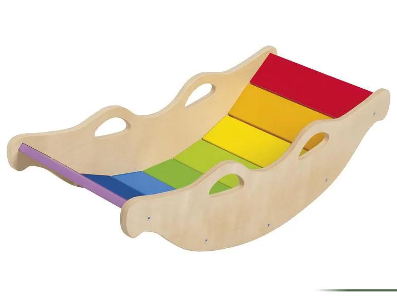 Playtive Holz Balancewippe, in Regenbogenfarben