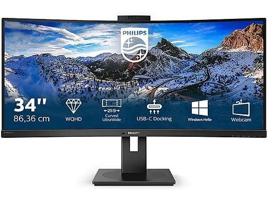 PHILIPS P-line 346P1CRH 34 Zoll QHD Monitor (4 ms Reaktionszeit , 100 Hz , 100 Hz nativ)