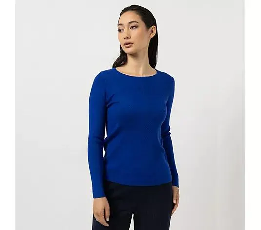 STEFFEN SCHRAUT Pullover Rundhalsausschnitt Strukturstrick figurbetont