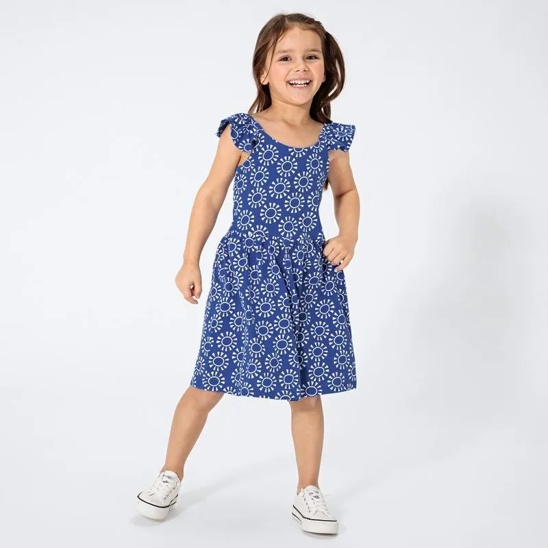 Kinder-Mädchen-Kleid mit Blumenmuster