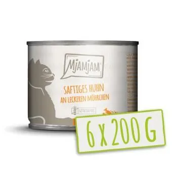 MjAMjAM Nassfutter Katze Adult 6x200 g Huhn an Möhrchen