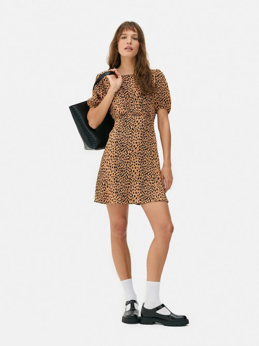 Vestido de tarde corto estampado