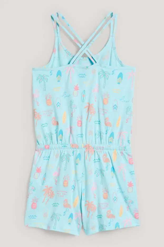 Jumpsuit-Pyjama - gemustert