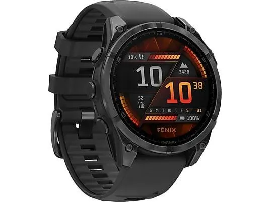 GARMIN fenix® 8 - 47 mm AMOLED Smartwatch Edelstahl Silikon, 22 mm, Schwarz