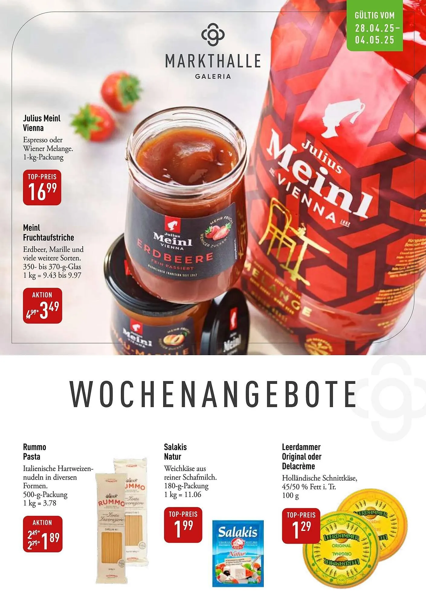 Galeria Markthalle Prospekt von 28. April bis 4. Mai 2025 - Prospekt seite 1