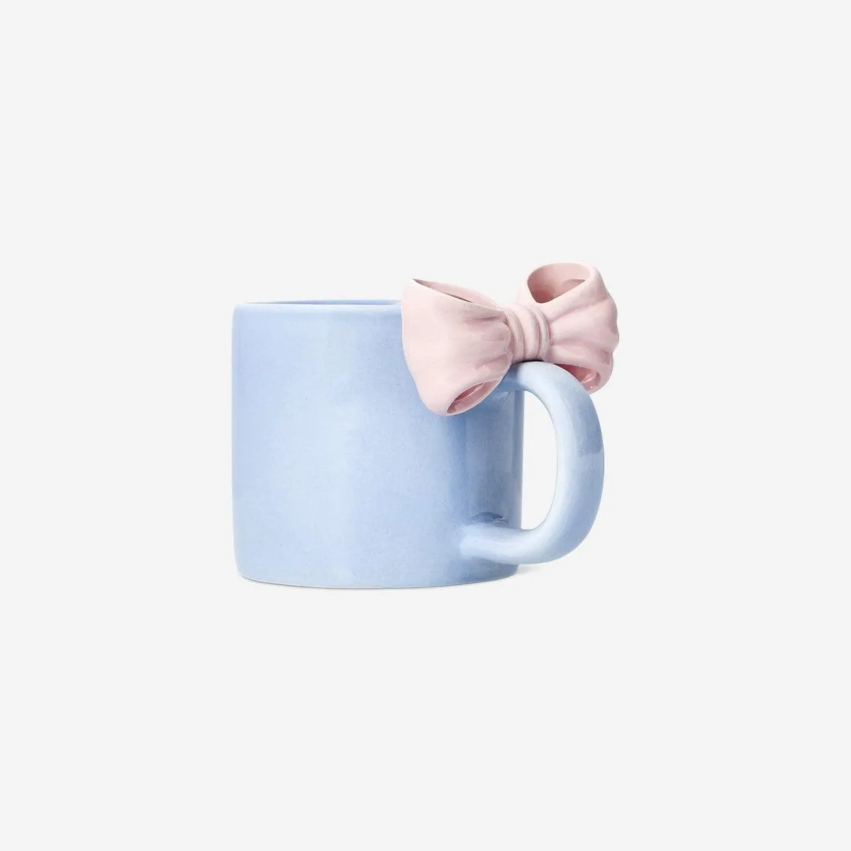 Light blue mug with embossed bow - 300 ml