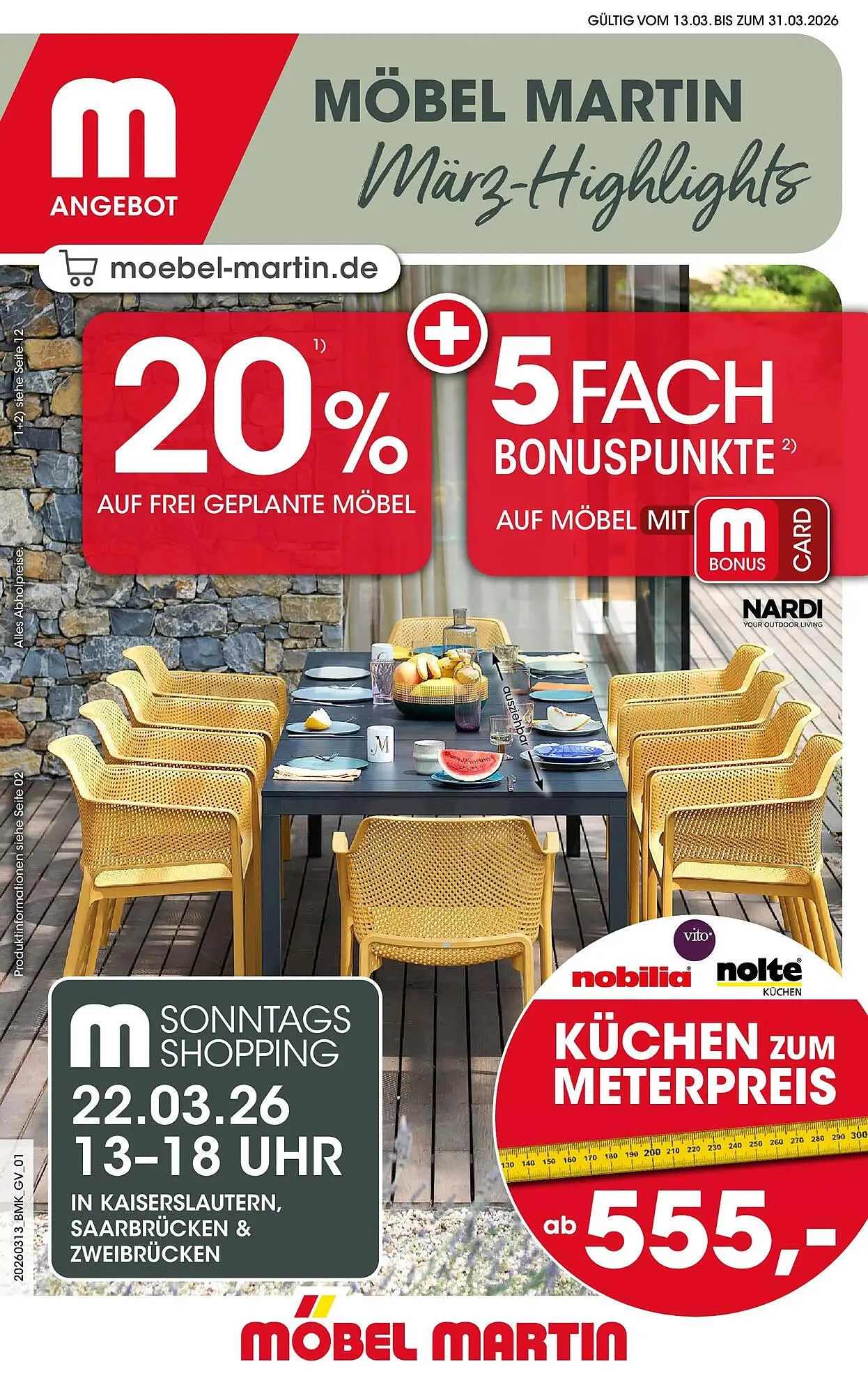 Möbel Martin Prospekt von 12. März bis 31. März 2026 - Prospekt seite 1