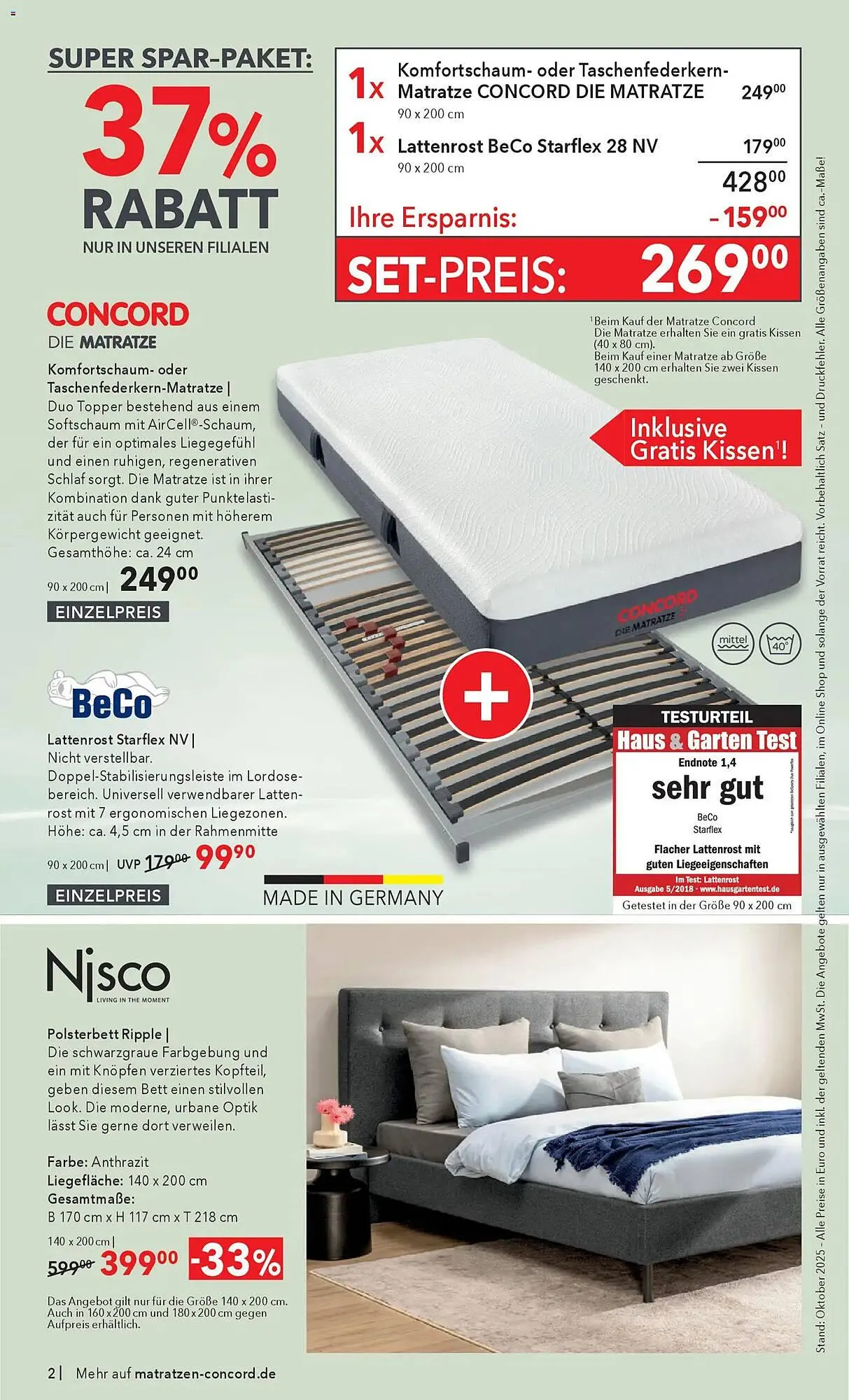 Matratzen Concord Prospekt von 29. Oktober bis 25. November 2025 - Prospekt seite 2