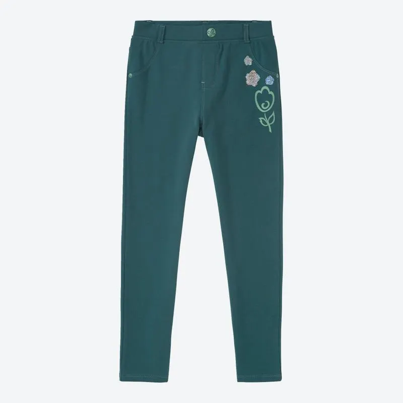 Kinder-Mädchen-Sweatleggings mit Gürtelschlaufen