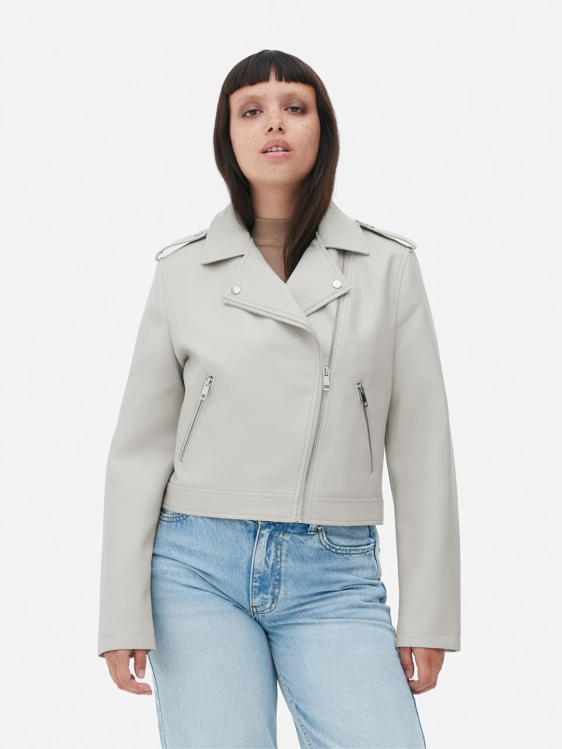 Bikerjacke aus Kunstleder