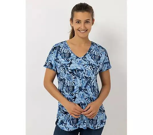 KIM & CO. Shirt, 1/4-Arm Brazil Knit Jersey V-Ausschnitt figurumspielend