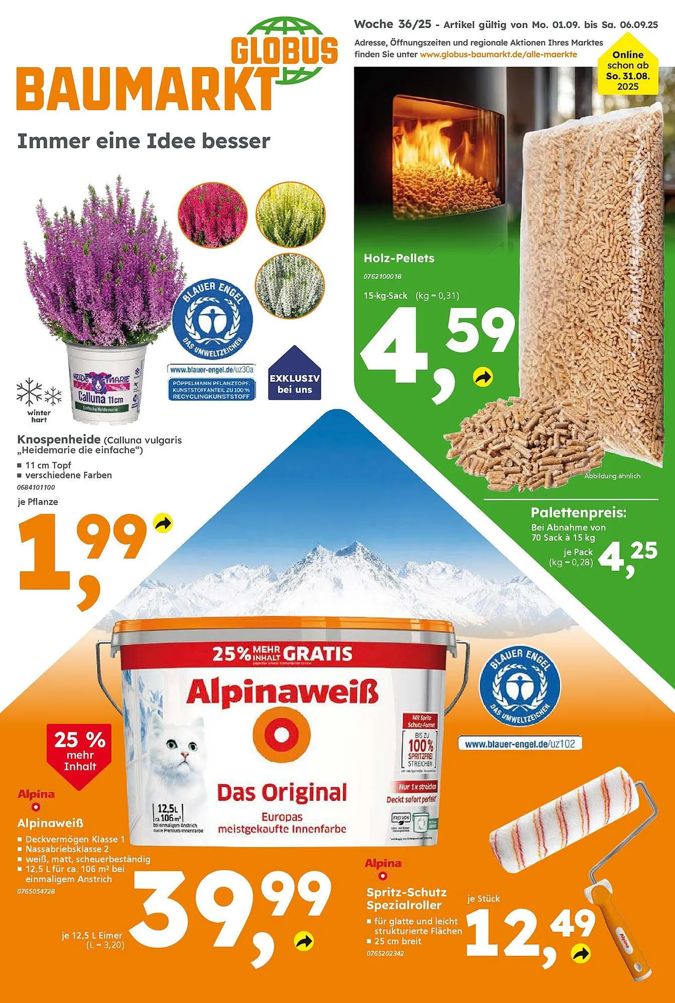 Globus Baumarkt Prospekt von 31. August bis 6. September 2025 - Prospekt seite 1