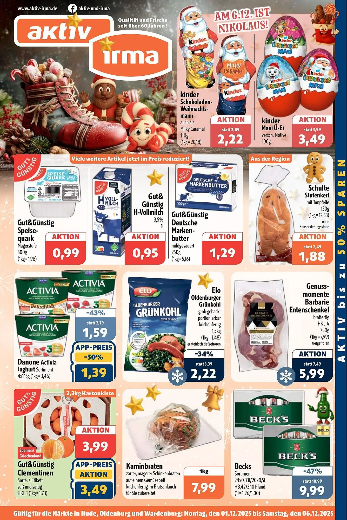 Aktiv Irma Prospekt von 1. Dezember bis 6. Dezember 2025 - Prospekt seite 1