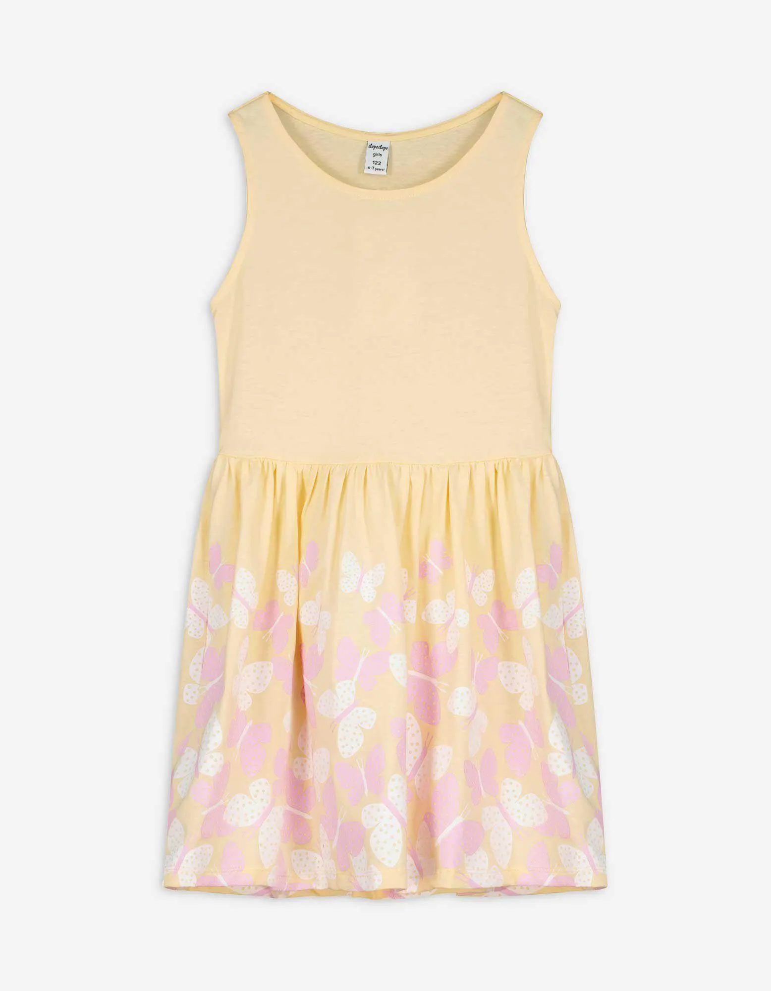 Kleid - Print - hellgelb