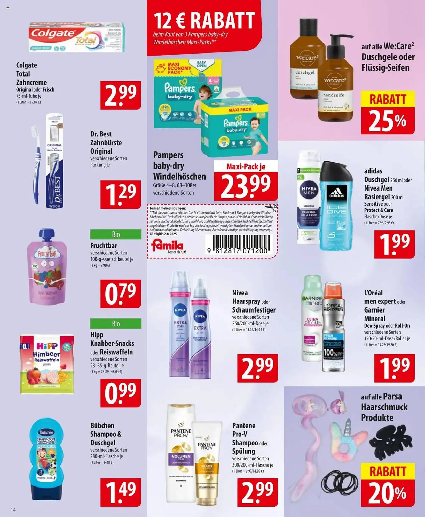 Famila Nord Ost Prospekt von 28. Juli bis 2. August 2025 - Prospekt seite 14