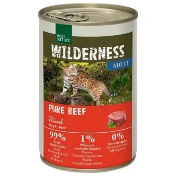 REAL NATURE WILDERNESS Nassfutter Katze, Adult Pure Beef 6x400 g