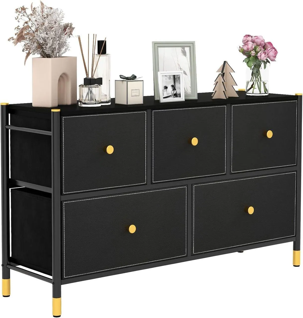 Stoffkommode Schubladenkommode mit Metallrahmen