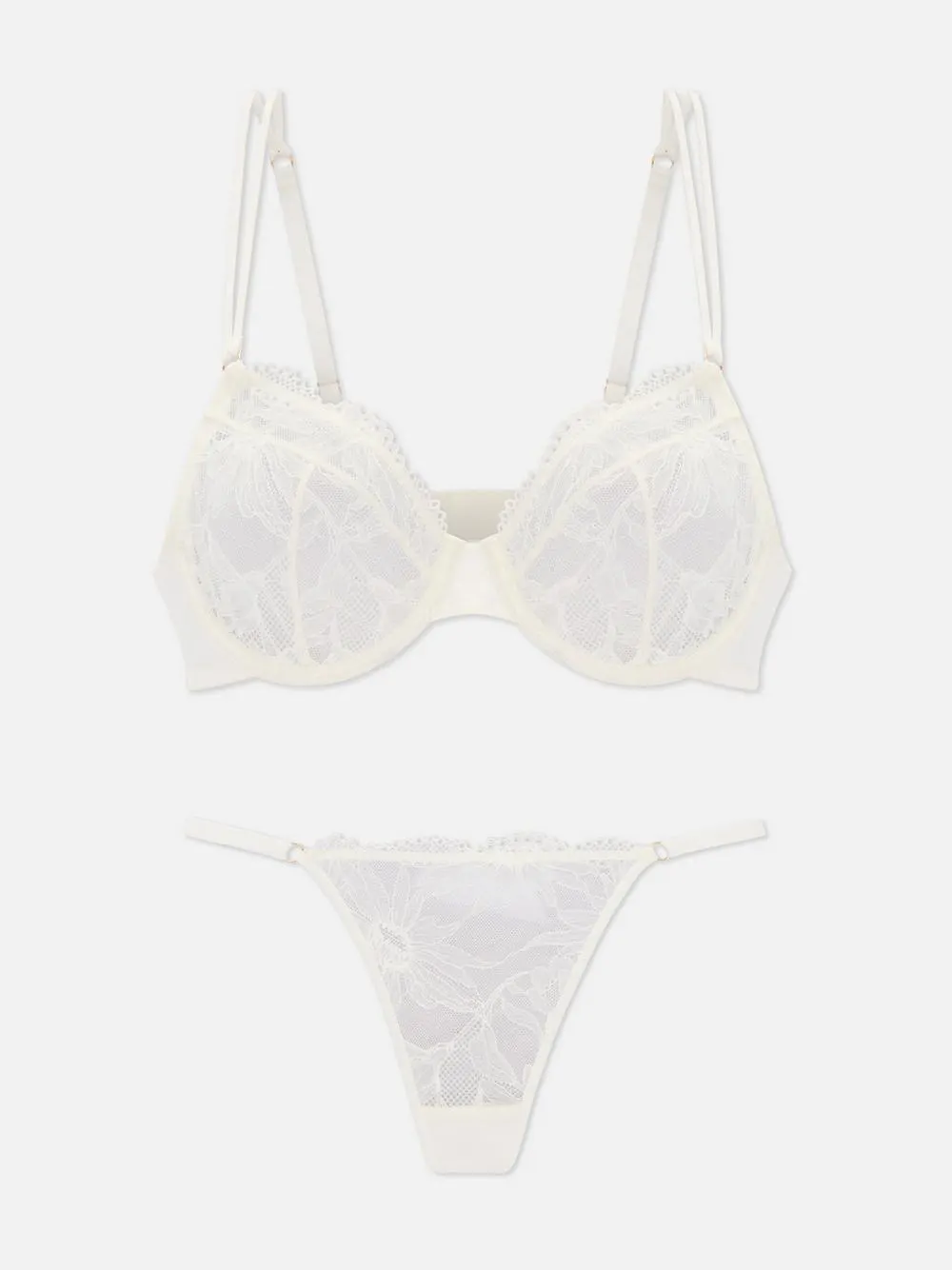 Ungepolstertes Spitzen-Dessous-Set